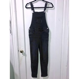 Denim & Co Dark Jean Distressed Overalls